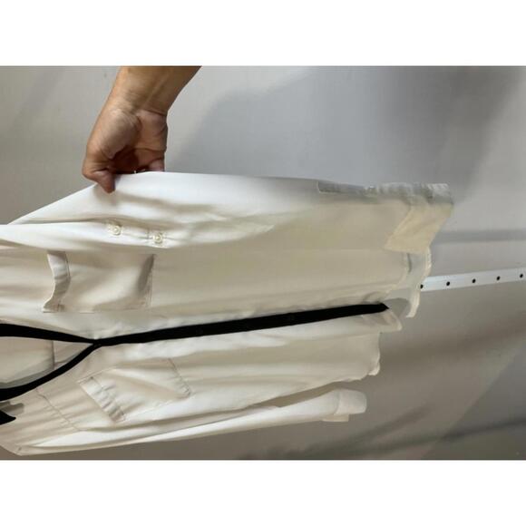 Retro Express Women's Black and Off white Button-Up Blouse, Size Large - Picture 4 of 6